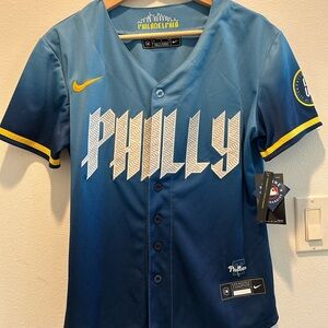 Nike Blue and Yellow Baseball Jersey